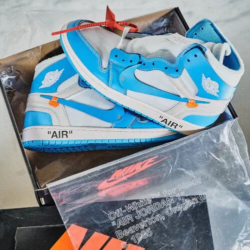 Air Jordan Air Jordan 1 Retro High Off-White University Blue - AQ0818-148