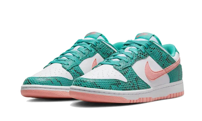 Nike Dunk Low Snakeskin Washed Teal Bleached Coral - DR8577-300